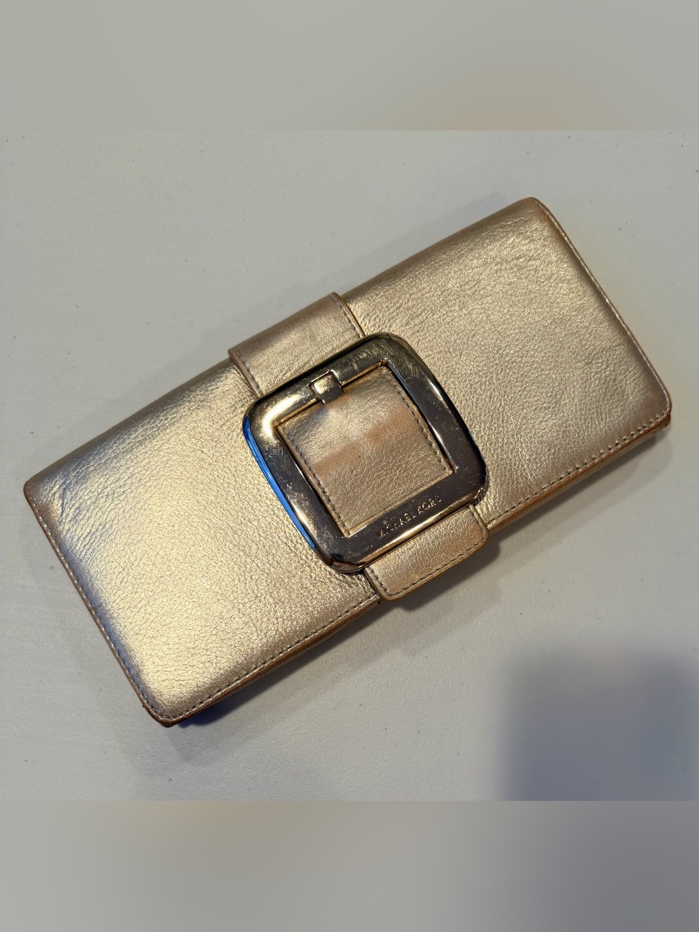 Michael Kors | Sutton metallic leather clutch purse